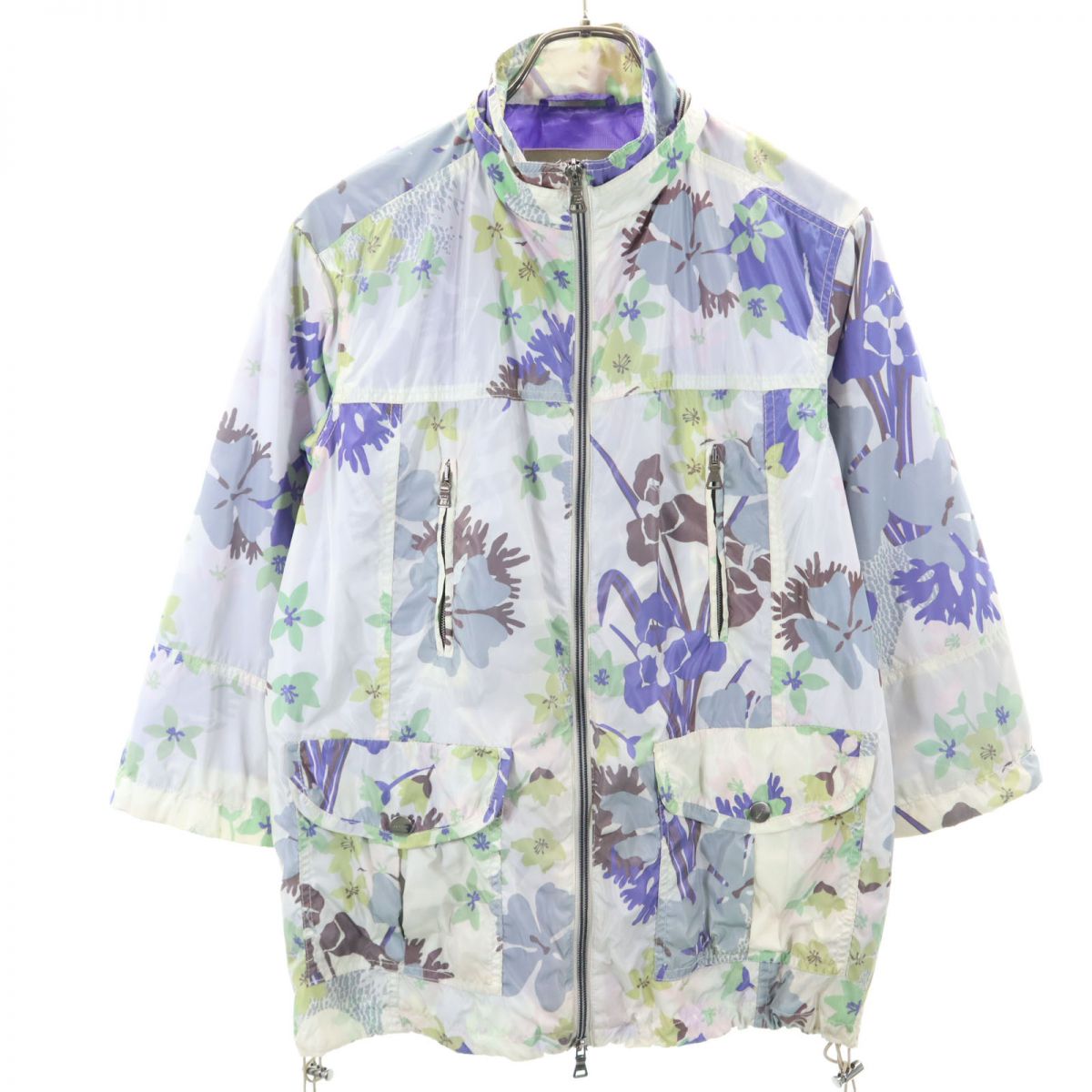ETRO エトロ 総柄 7分袖 ナイロンジャケット 40 レディース