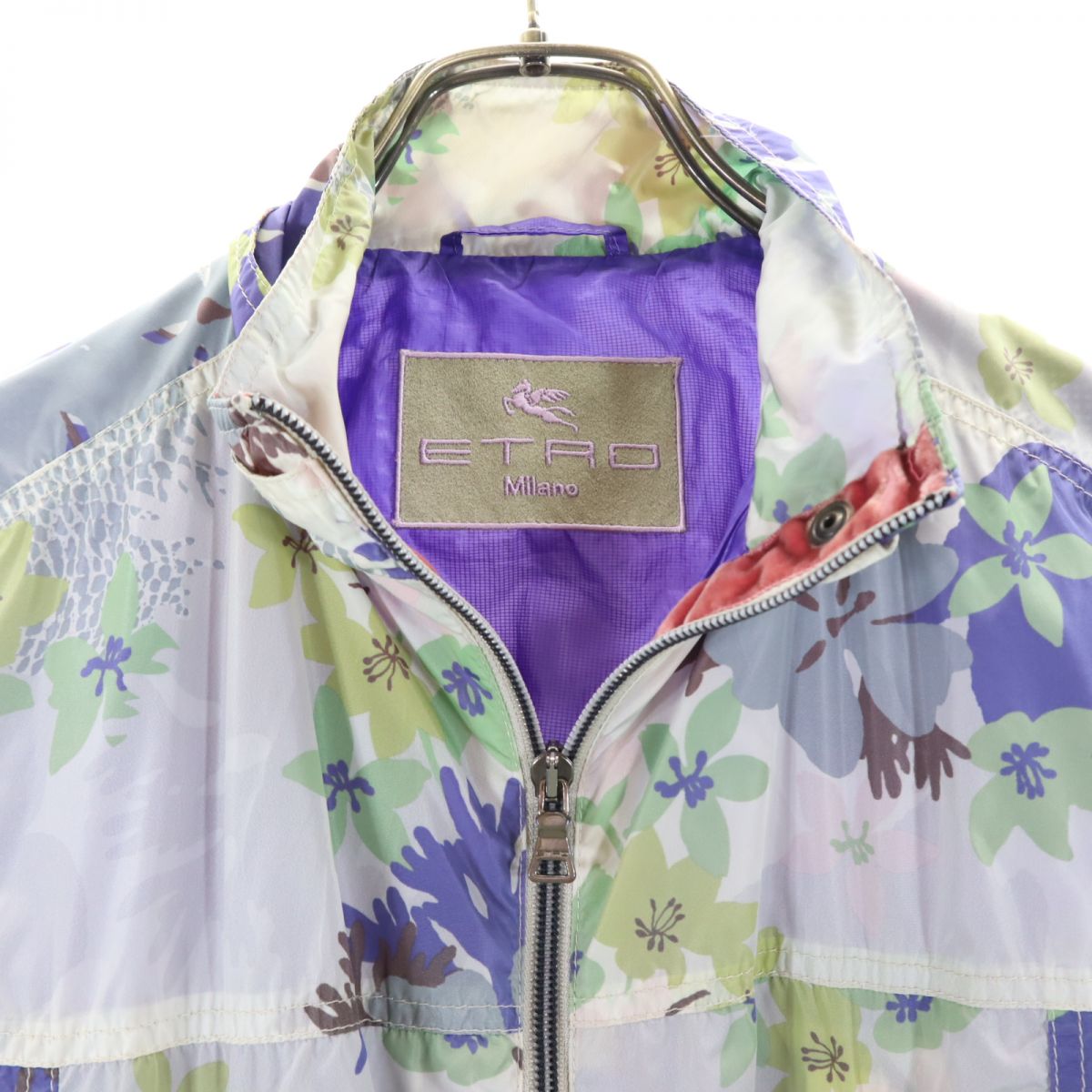 ETRO エトロ 総柄 7分袖 ナイロンジャケット 40 レディース