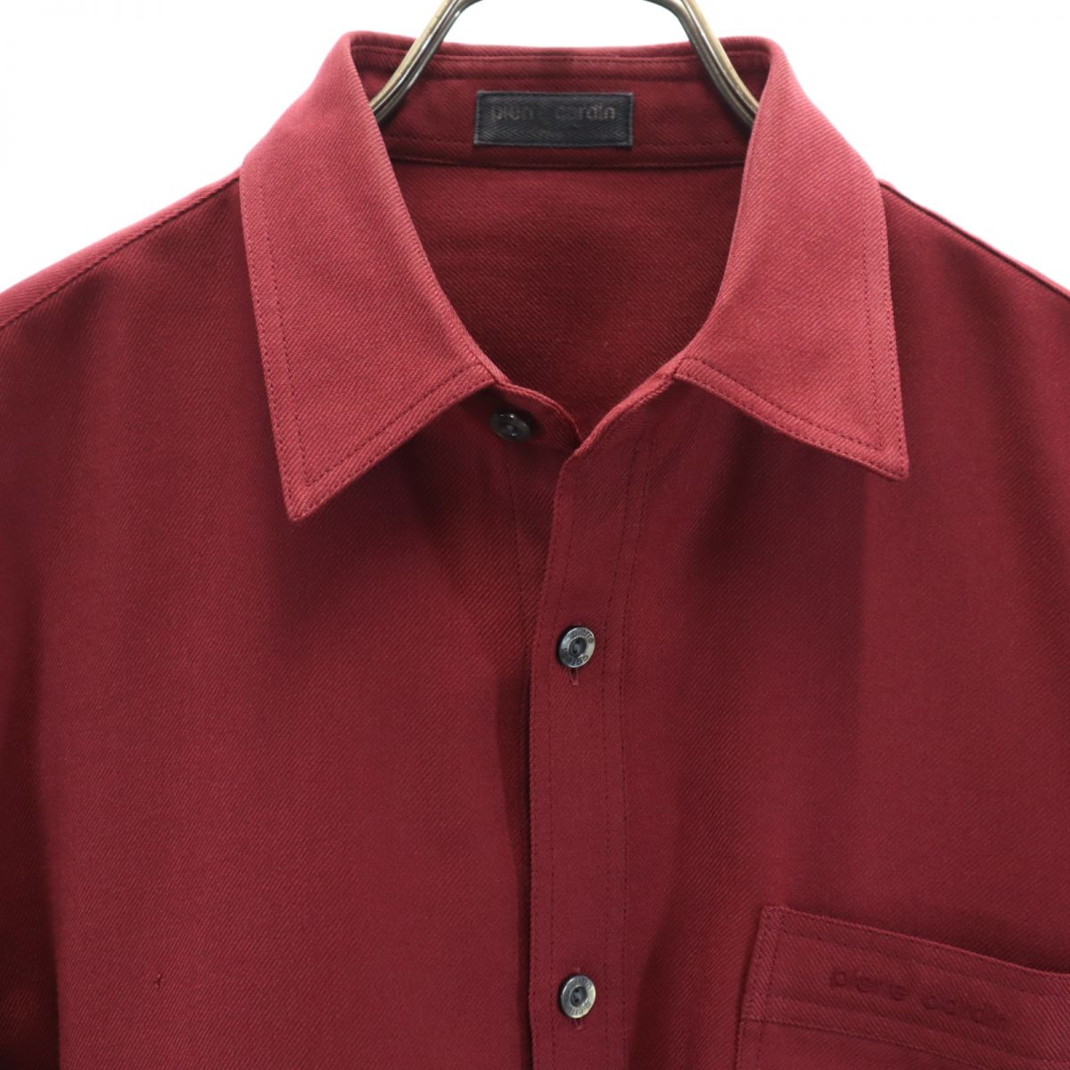 Pierre Cardin ピエールカルダン ウール 長袖 シャツ M レッド メンズ
