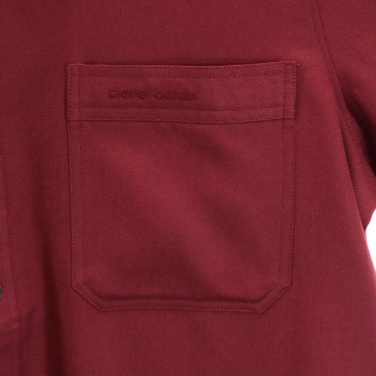 Pierre Cardin ピエールカルダン ウール 長袖 シャツ M レッド メンズ