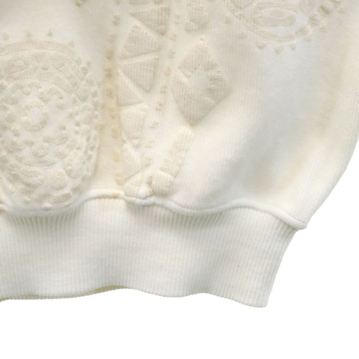 santa fe サンタフェ 日本製 総柄 長袖 トレーナー 3 ホワイト系 メンズ