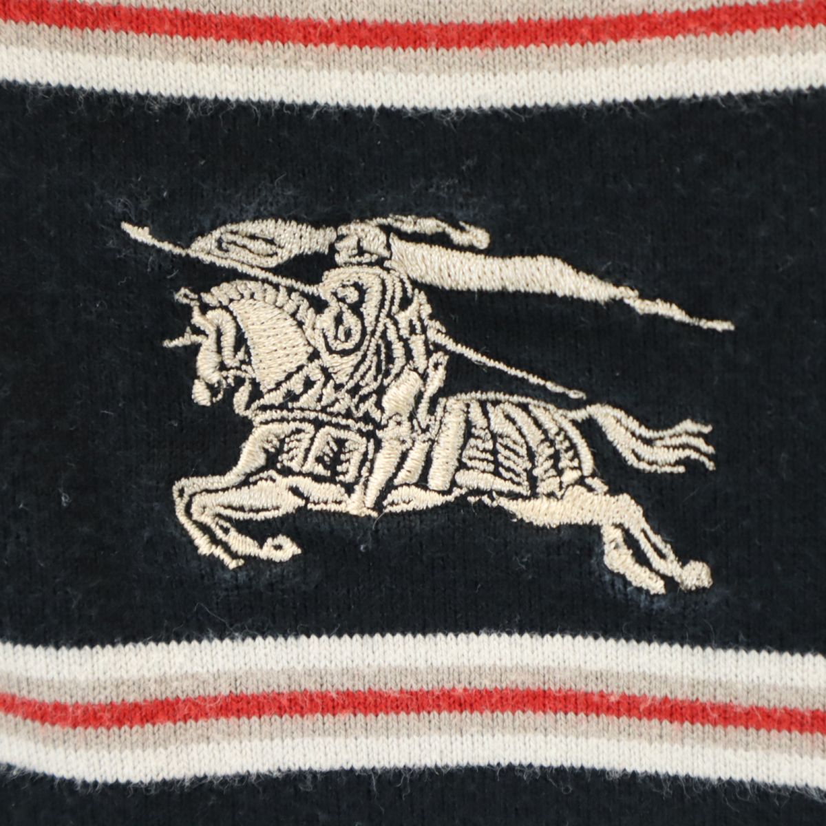 BURBERRY バーバリー 三陽商会 ボーダー柄 長袖 ハーフジップ パーカー 140A ブラック LONDON プルオーバー キッズ