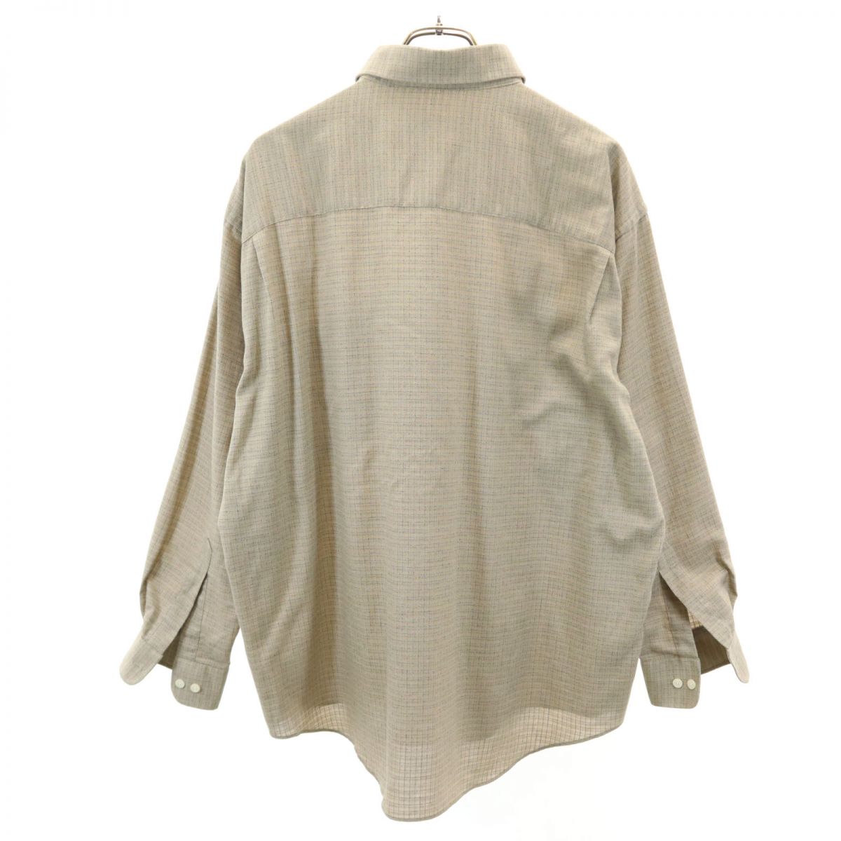 YVES SAINT LAURENT イヴサンローラン 90s オールド チェック柄 長袖 ボタンダウンシャツ L ベージュ系 メンズ
