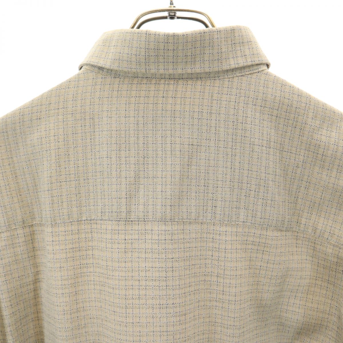 YVES SAINT LAURENT イヴサンローラン 90s オールド チェック柄 長袖 ボタンダウンシャツ L ベージュ系 メンズ