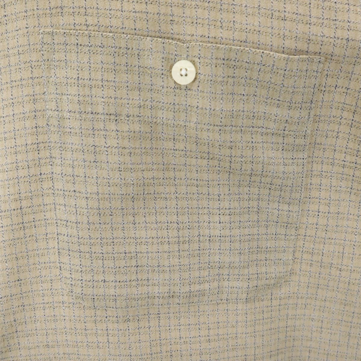 YVES SAINT LAURENT イヴサンローラン 90s オールド チェック柄 長袖 ボタンダウンシャツ L ベージュ系 メンズ