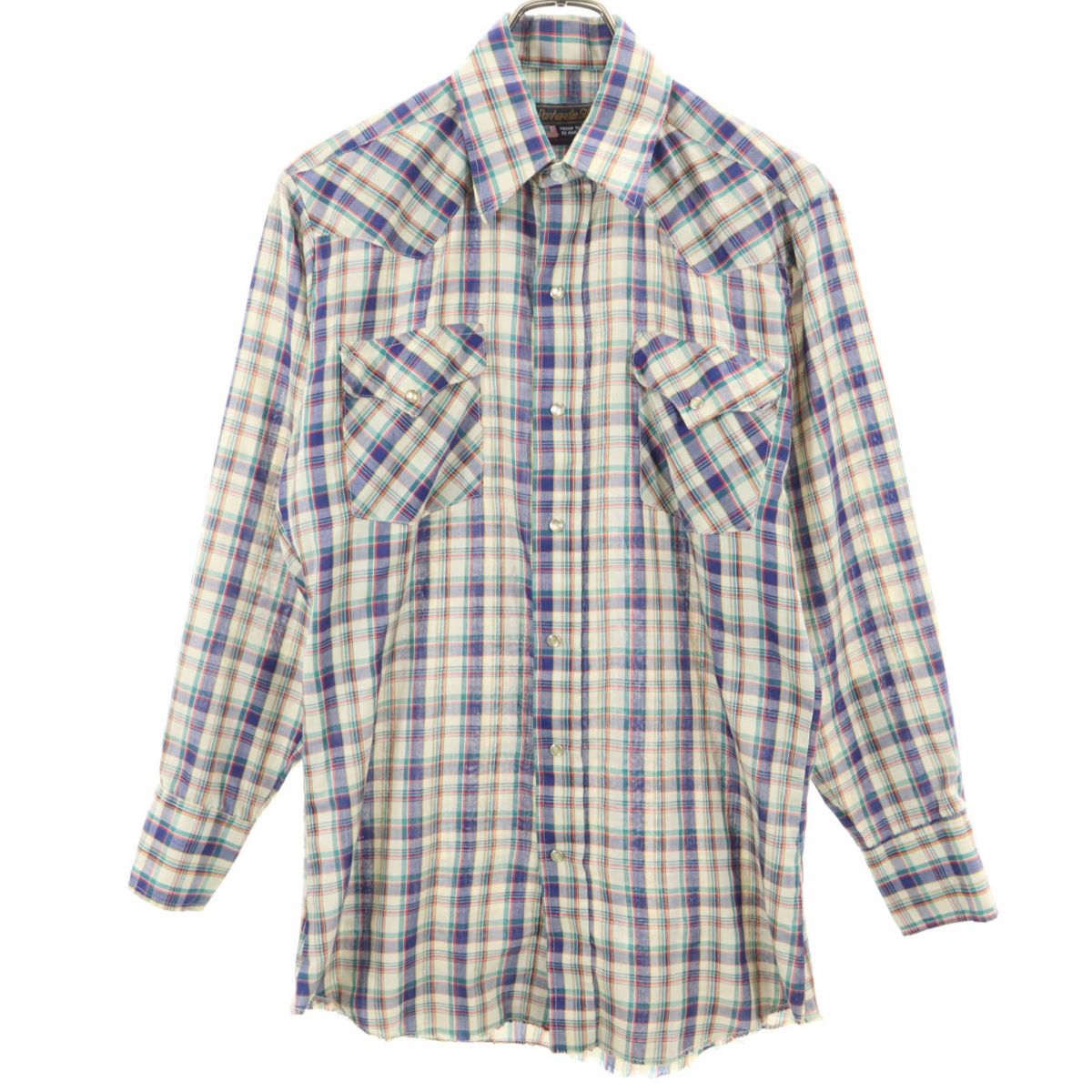 Panhandle Slim パンハンドルスリム 70s USA製 ヴィンテージ チェック柄 長袖 ウエスタンシャツ 15-32 メンズ