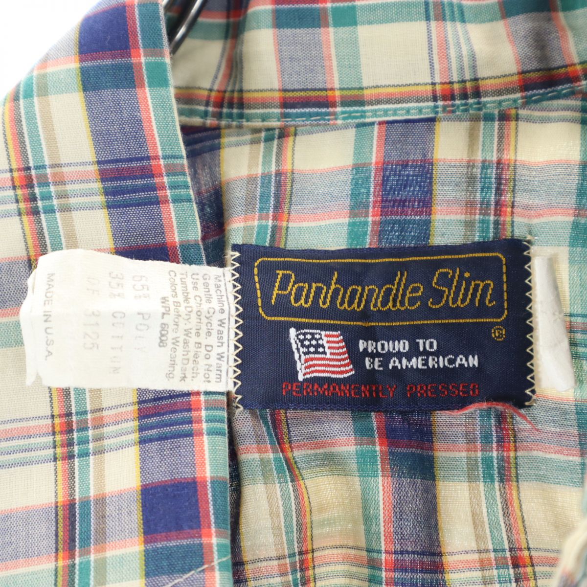 Panhandle Slim パンハンドルスリム 70s USA製 ヴィンテージ チェック柄 長袖 ウエスタンシャツ 15-32 メンズ