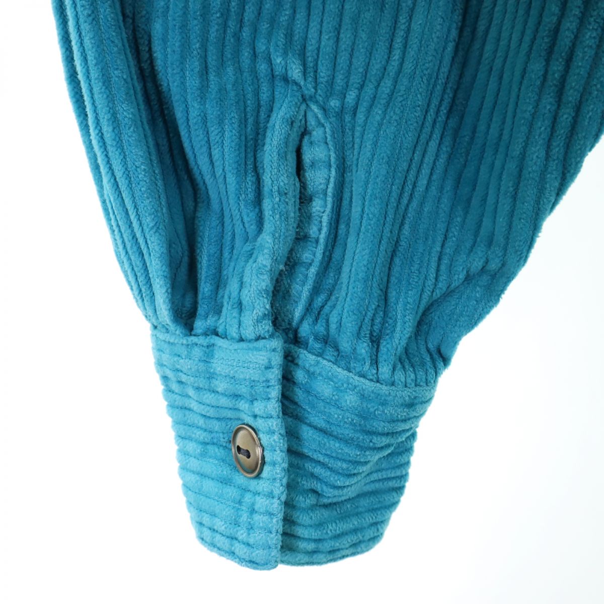 Roamans 90s 00s オールド 長袖 コーデュロイ シャツ M 水色系 レディース