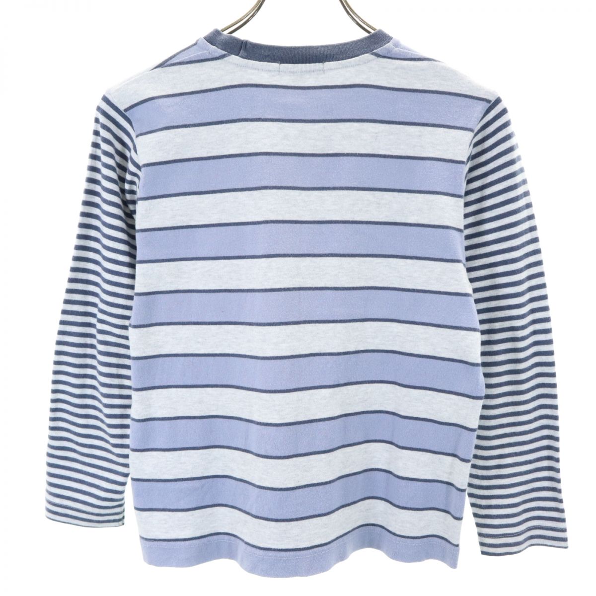 BURBERRY バーバリー 三陽商会 日本製 ボーダー柄 長袖 Tシャツ 140A グレー系 ロンT キッズ