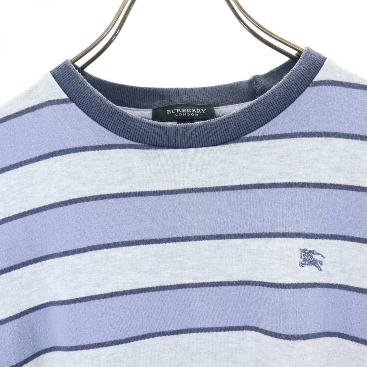 BURBERRY バーバリー 三陽商会 日本製 ボーダー柄 長袖 Tシャツ 140A グレー系 ロンT キッズ