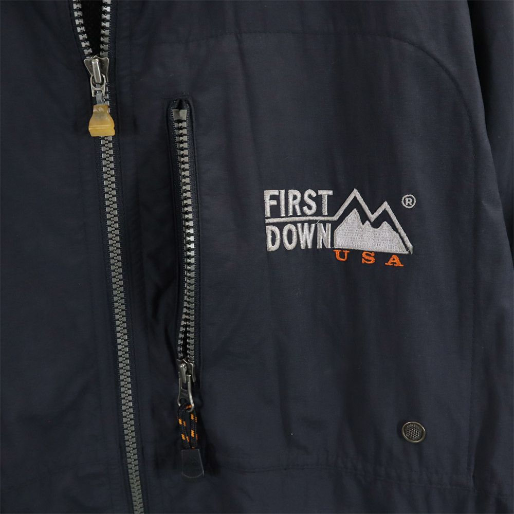 FIRSTDOWN ファーストダウン 90s オールド 長袖 ジップ ナイロンジャケット M ブラック系 メンズ