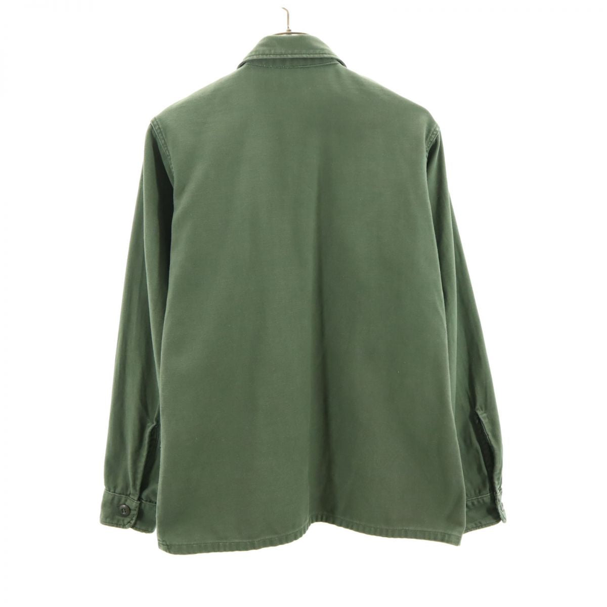 アメリカ軍 70s DSA コットンサテン 長袖 ミリタリーシャツ 14 1/2 カーキ US ARMY メンズ