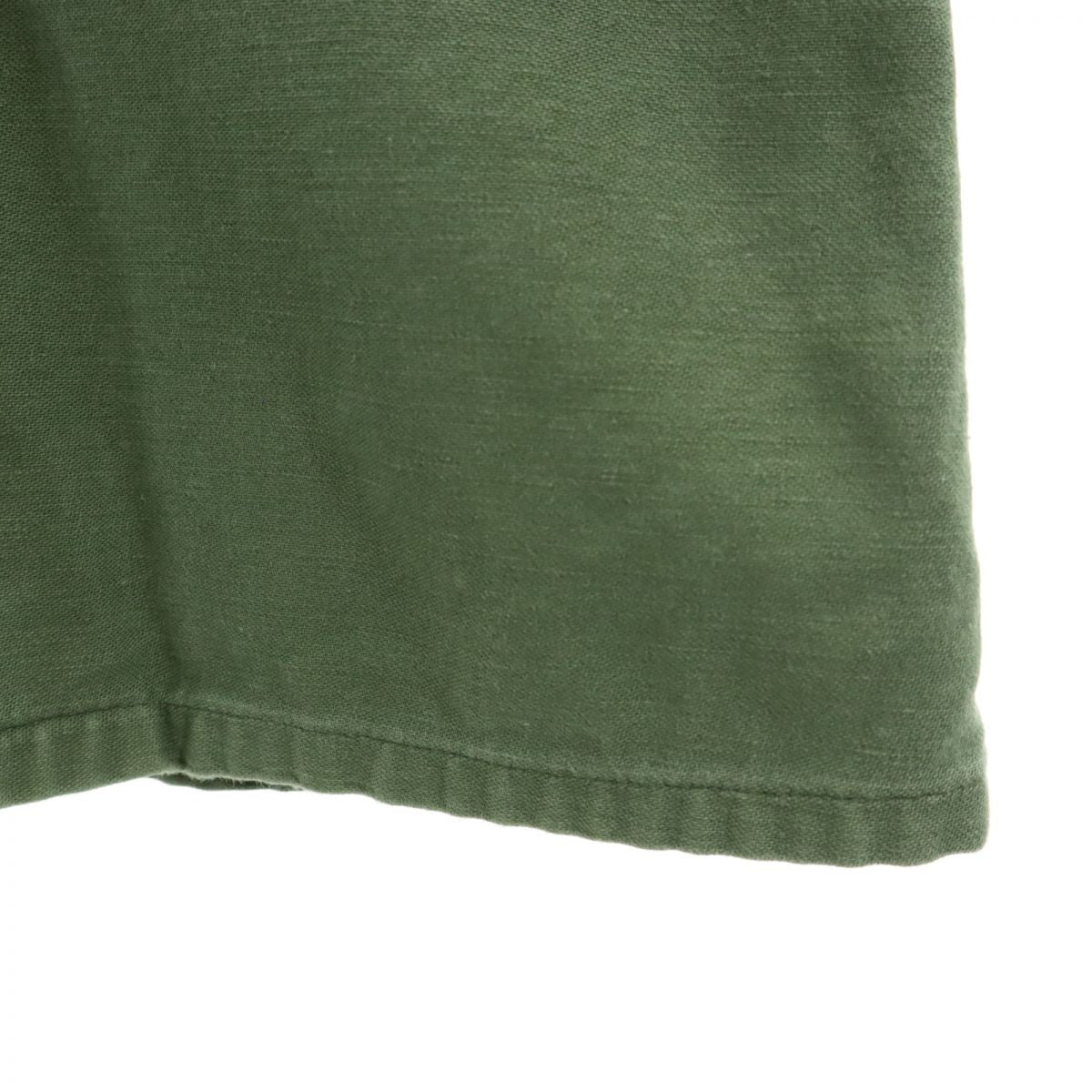 アメリカ軍 70s DSA コットンサテン 長袖 ミリタリーシャツ 14 1/2 カーキ US ARMY メンズ