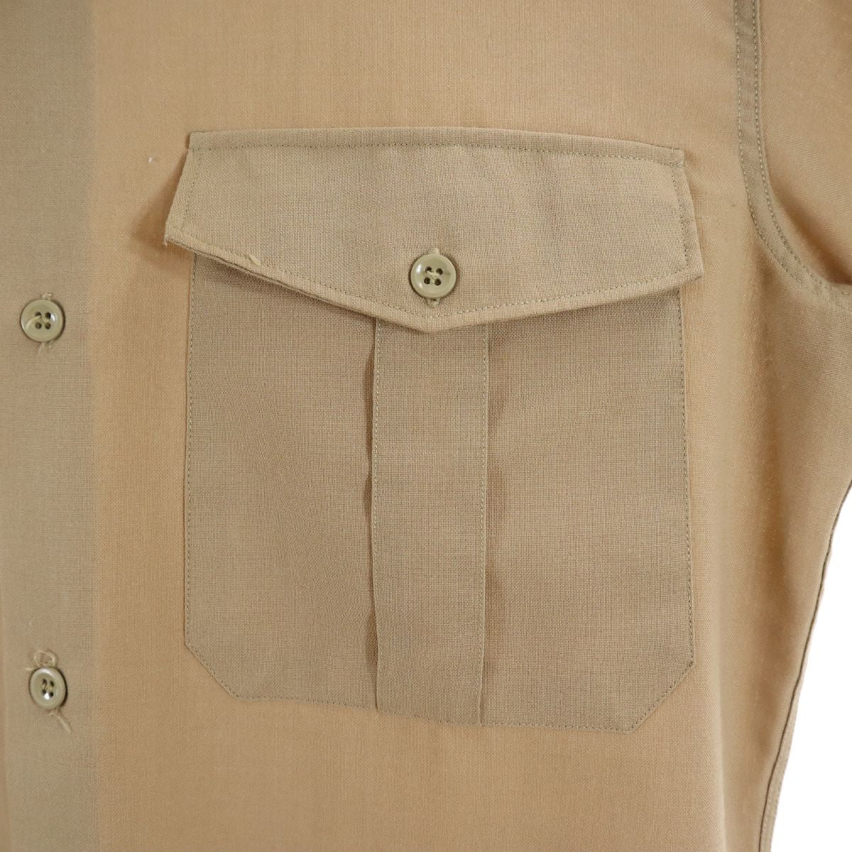 FRENCH ARMY フランス軍 70s J.VEYRIER&C ヴィンテージ 長袖 ミリタリーシャツ 38GM ベージュ メンズ