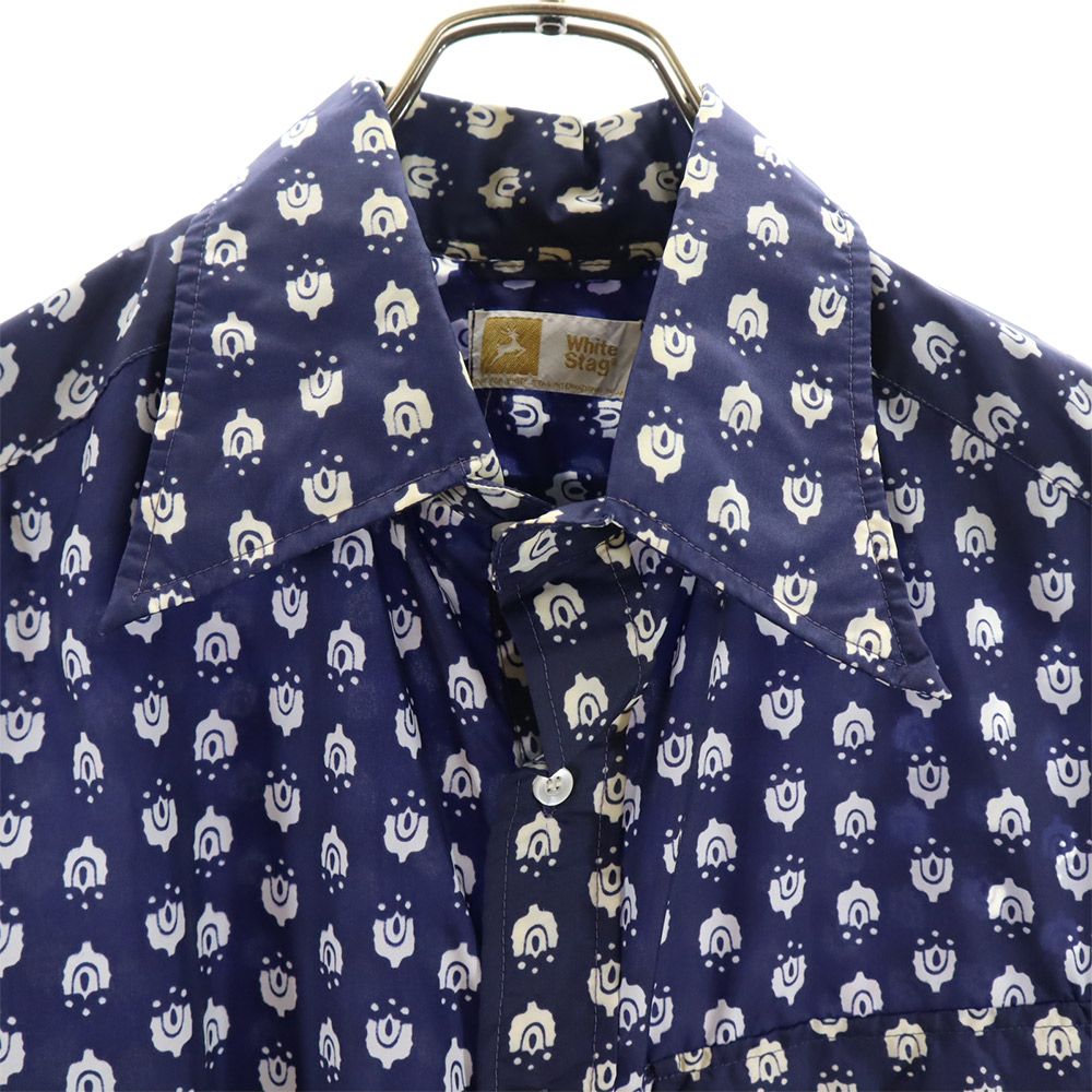 WHITE STAG ホワイトスタッグ 日本製 長袖 シャツ ネイビー メンズ