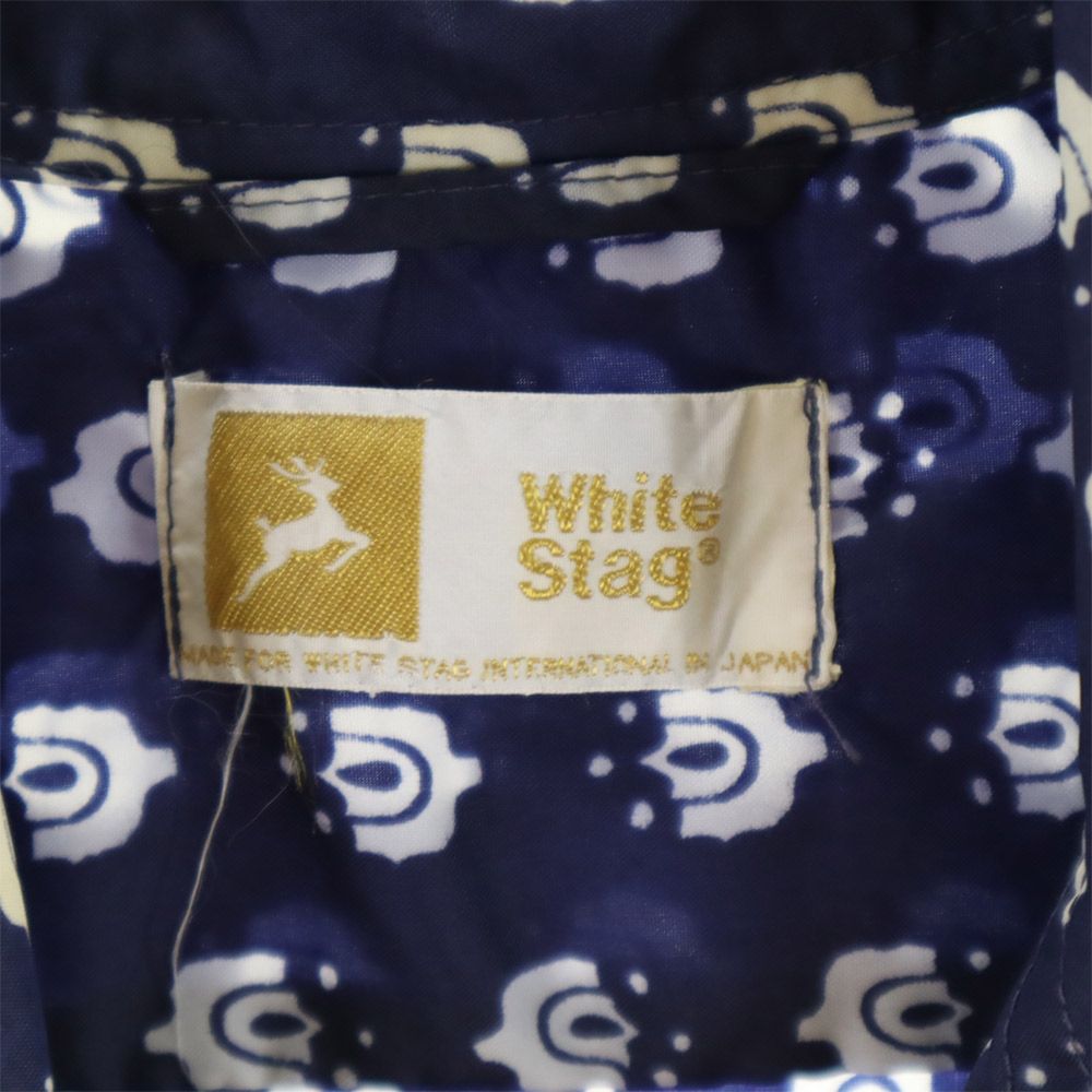 WHITE STAG ホワイトスタッグ 日本製 長袖 シャツ ネイビー メンズ