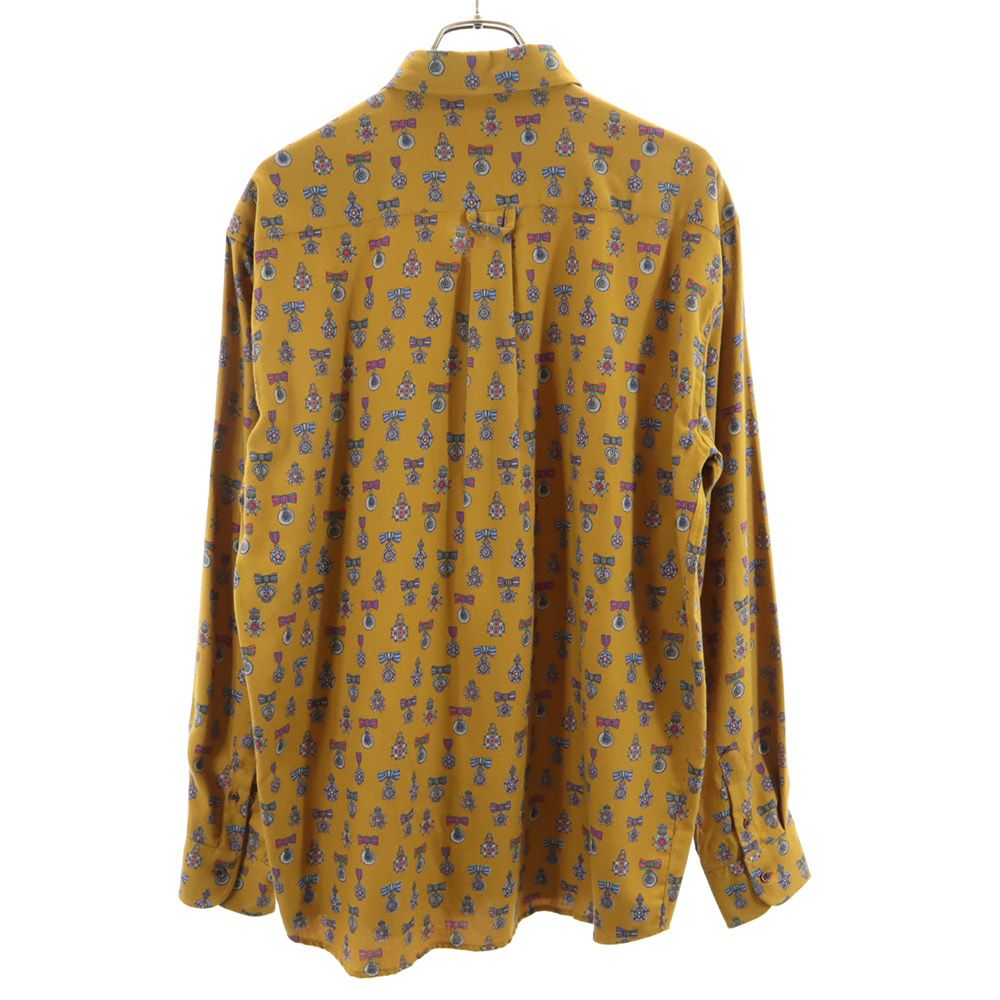 アイスバーグ イタリア製 総柄 長袖 ボタンダウンシャツ M イエロー系 ICEBERG メンズ