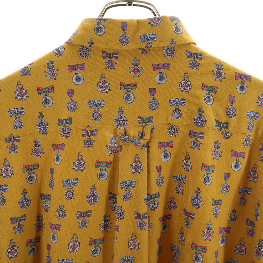 アイスバーグ イタリア製 総柄 長袖 ボタンダウンシャツ M イエロー系 ICEBERG メンズ