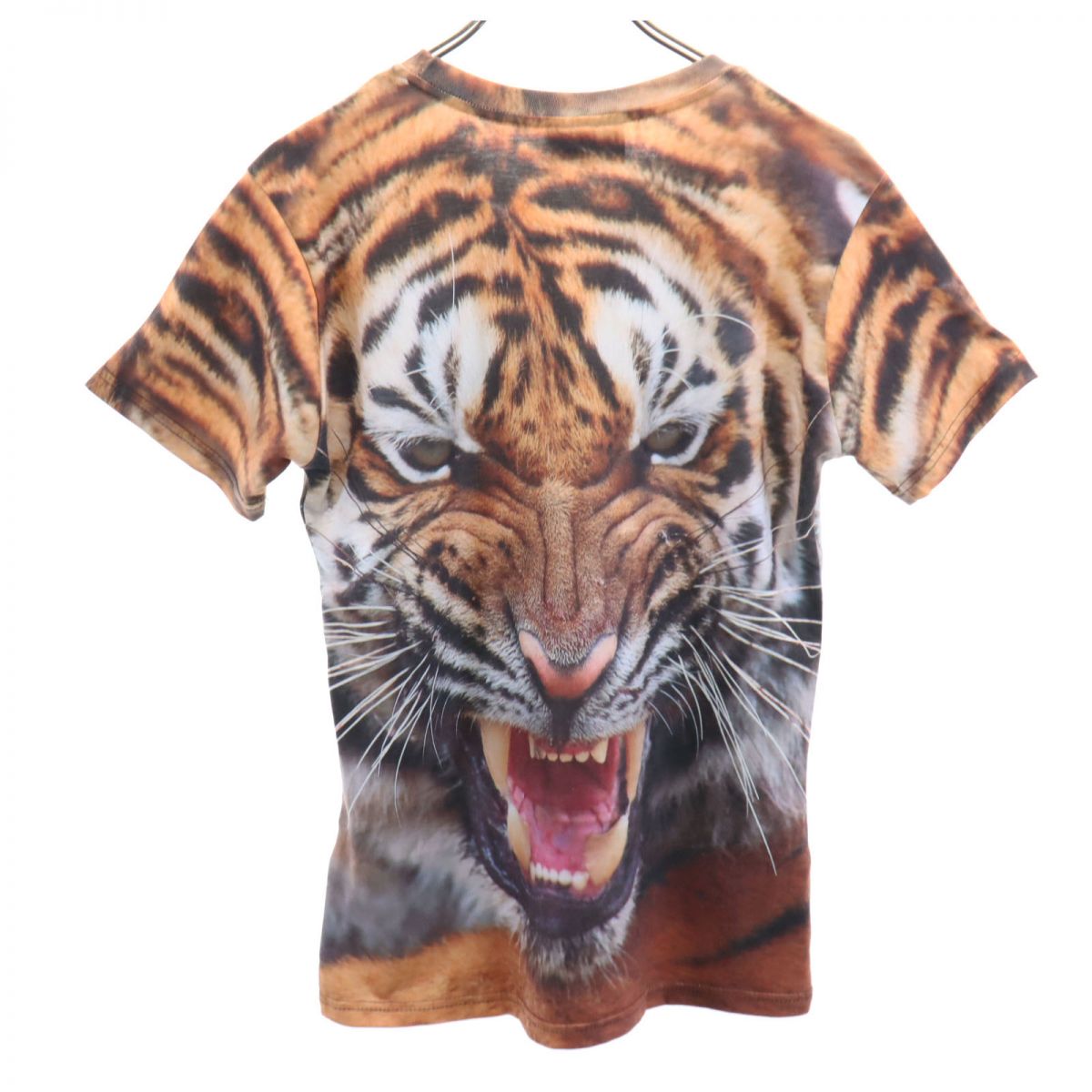 GLAENOHY 虎プリント 半袖 Tシャツ M ブラウン系 ストレッチ メンズ