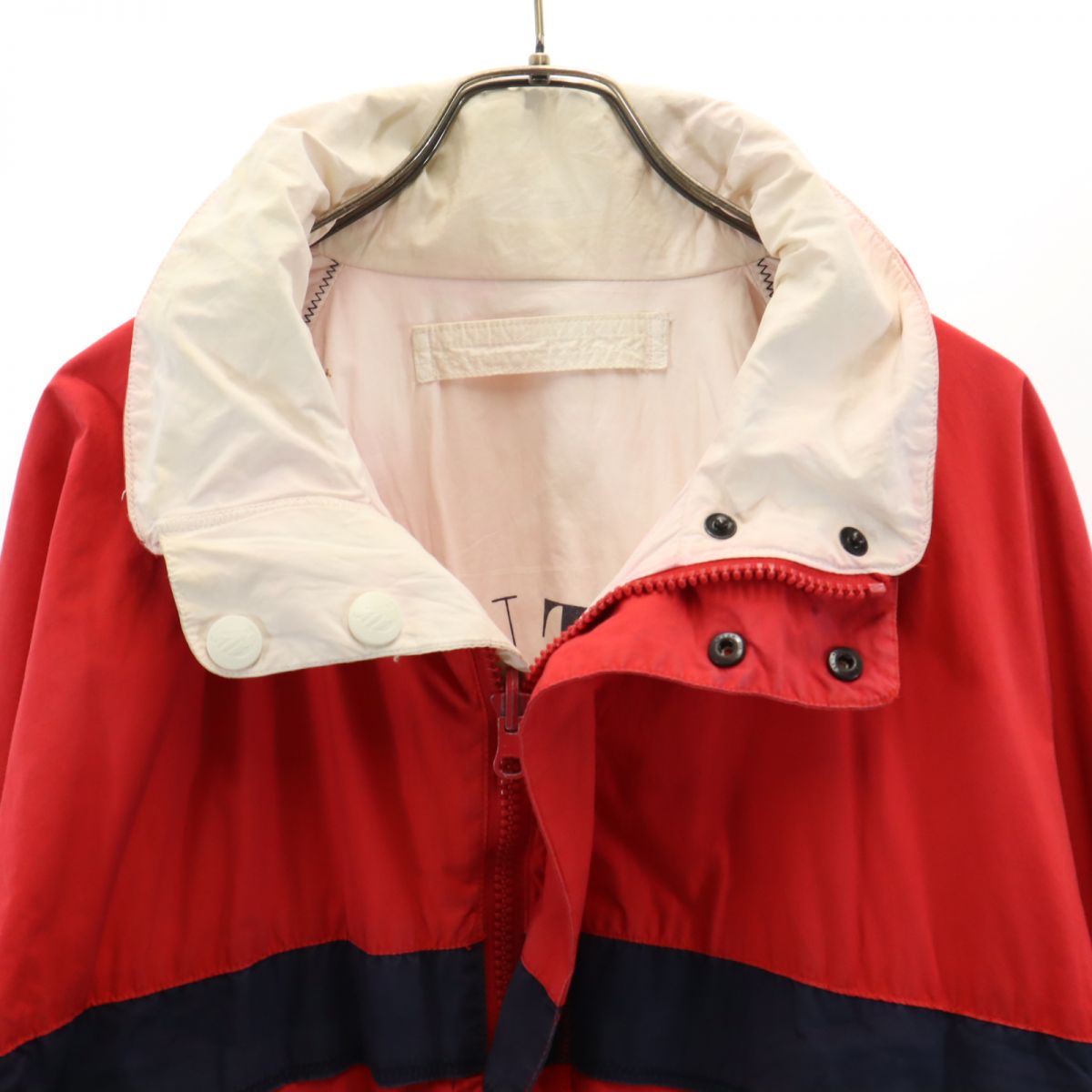NAUTICA ノーティカ 90s オールド フラッグタグ リバーシブル ジップジャケット L レッド×ホワイト メンズ