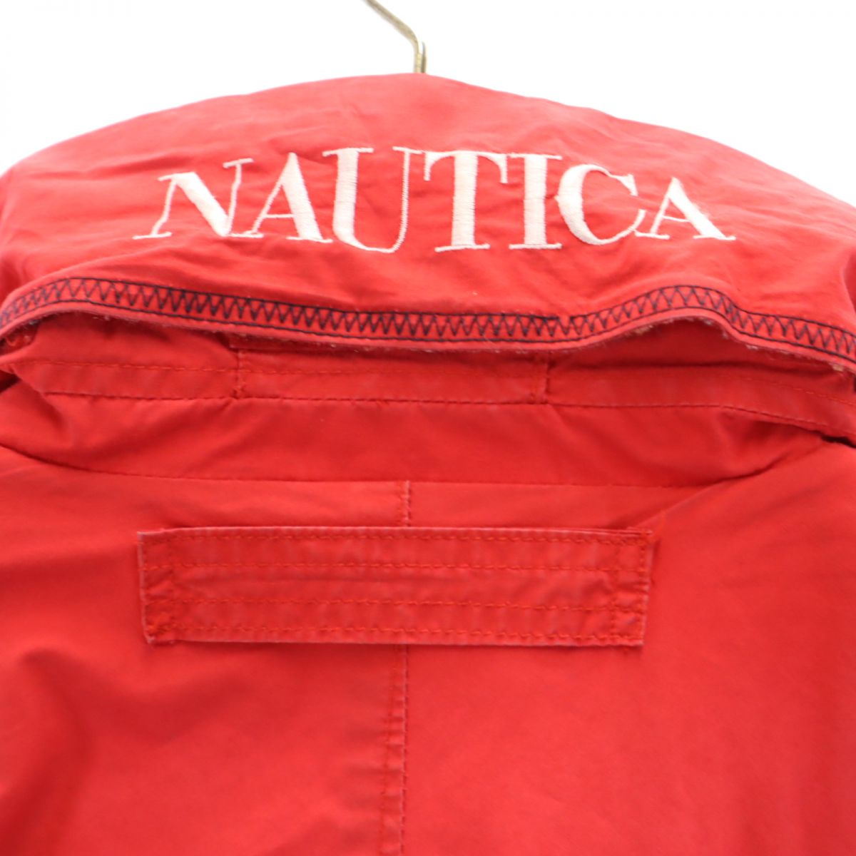 NAUTICA ノーティカ 90s オールド フラッグタグ リバーシブル ジップジャケット L レッド×ホワイト メンズ