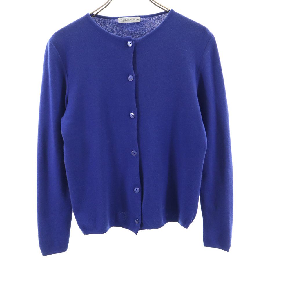 mila schon ミラショーン 日本製 ウール 長袖 カーディガン 42 ブルー レディース