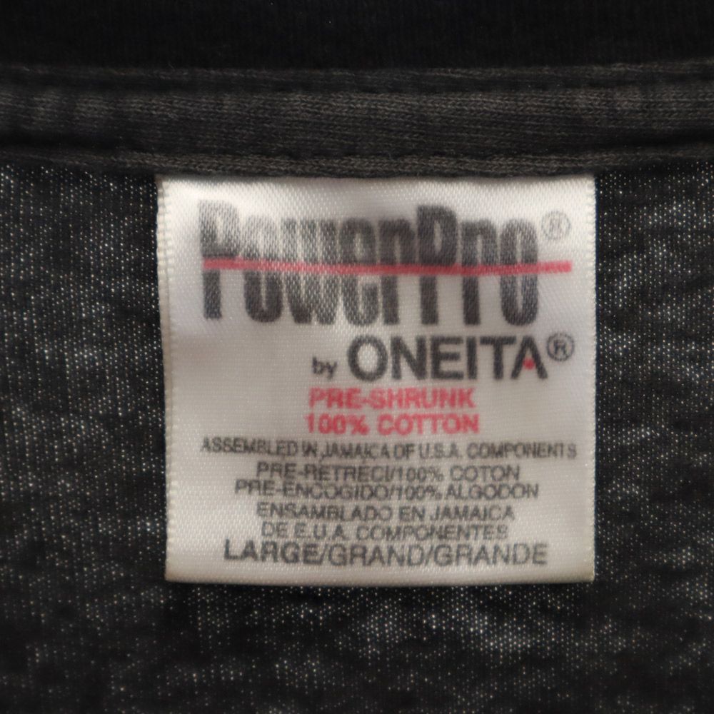 ONEITA オニータ 90s オールド 蝶野正洋 プリント 半袖 Tシャツ L ブラック メンズ