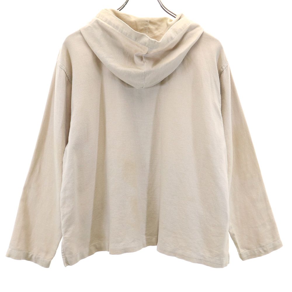 ERIKA&CO 80s 90s オールド 長袖 リネンブレンド ジップパーカー M ベージュ ERIKA&CO メンズ