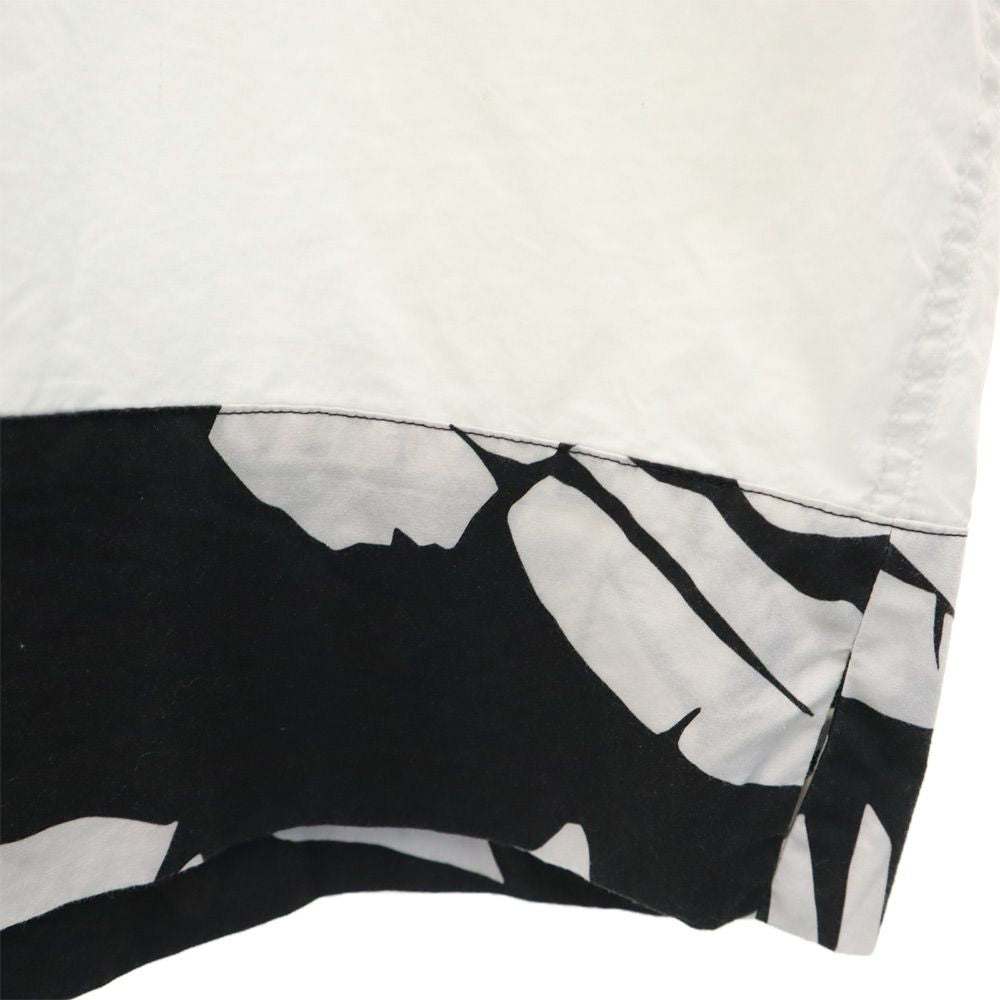 MSGM エムエスジーエム 半袖 裾切替 オープンカラーシャツ 16/41 ホワイト系 メンズ