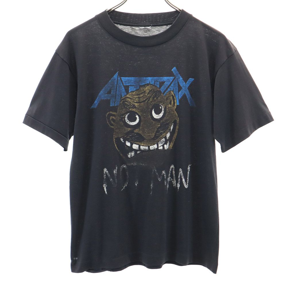 OLD オールド 80s 90s アンスラックス バンドT ノットマン 半袖 Tシャツ 黒 メンズ