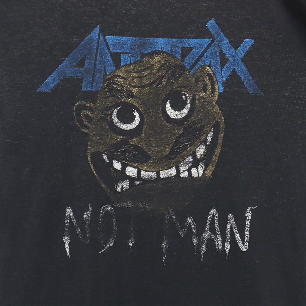 OLD オールド 80s 90s アンスラックス バンドT ノットマン 半袖 Tシャツ 黒 メンズ