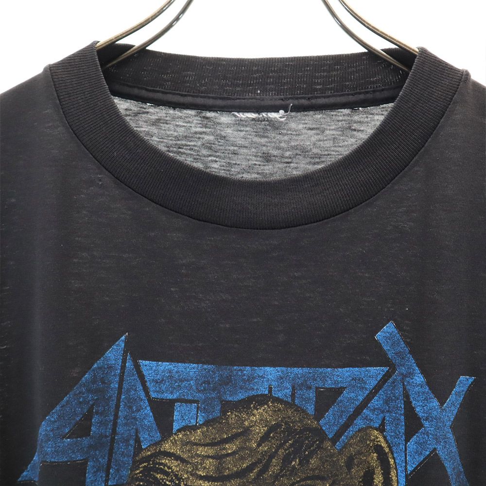 OLD オールド 80s 90s アンスラックス バンドT ノットマン 半袖 Tシャツ 黒 メンズ