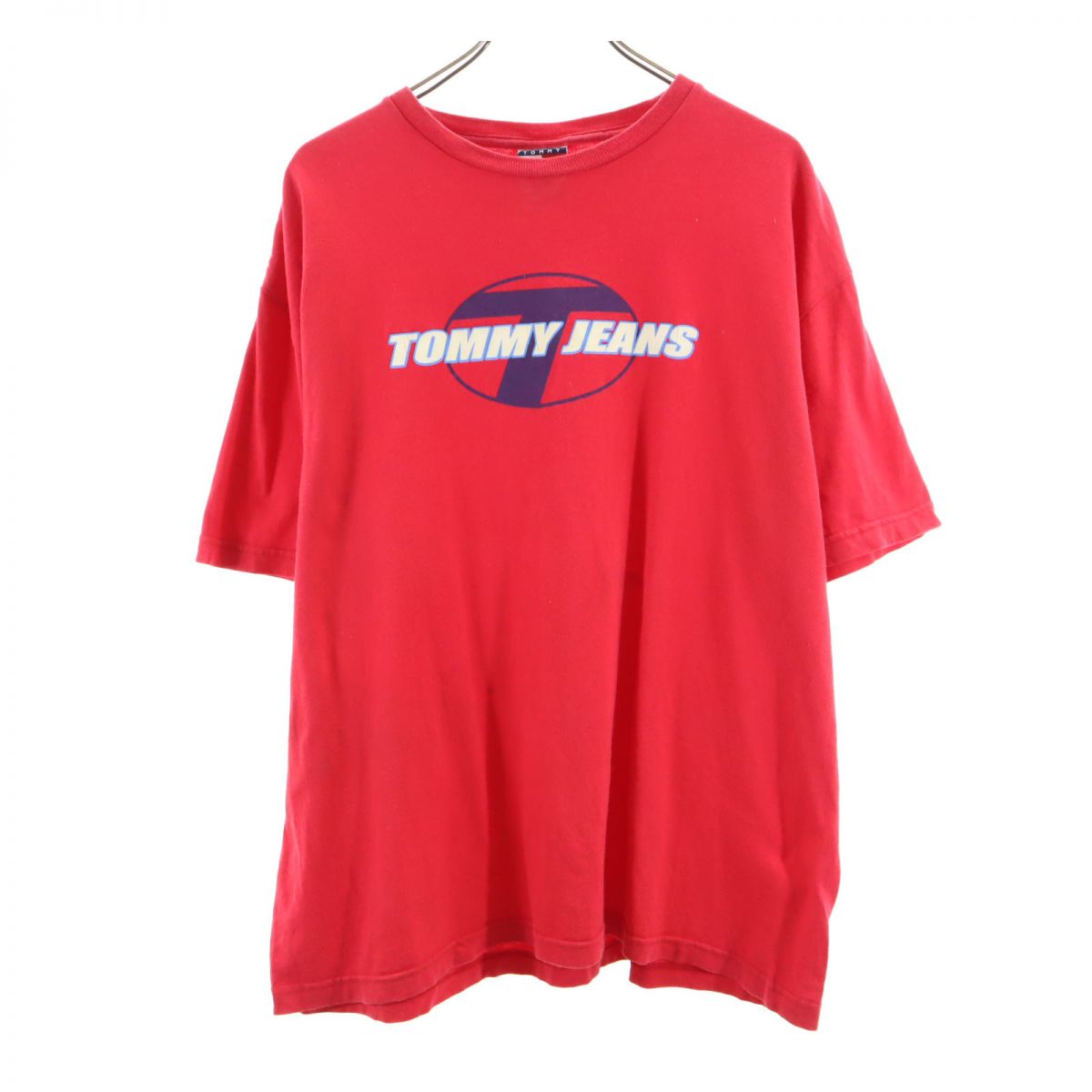 TOMMY JEANS トミージーンズ USA製 半袖 Tシャツ L 赤 メンズ