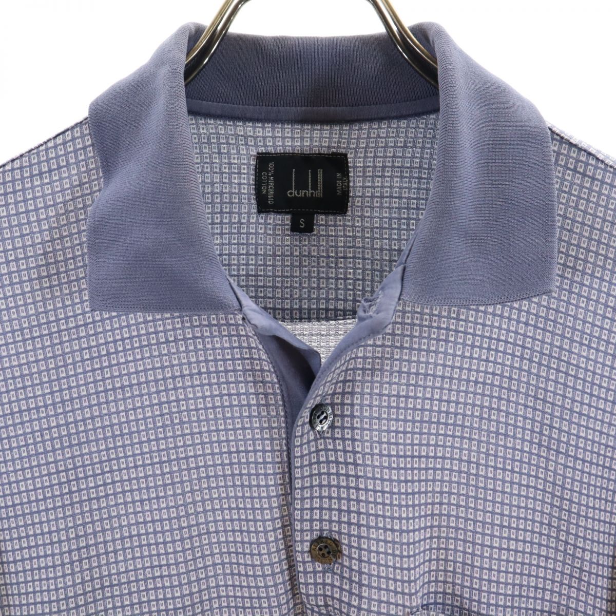 ダンヒル イタリア製 半袖 ポロシャツ S ブルー系 Dunhill メンズ