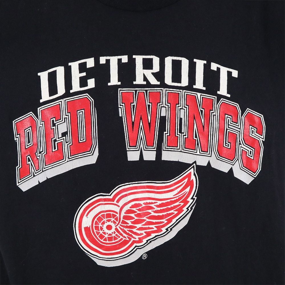 LOGO7 ロゴセブン 90s USA製 オールド 半袖 Tシャツ L ブラック デトロイトレッドウィングス メンズ