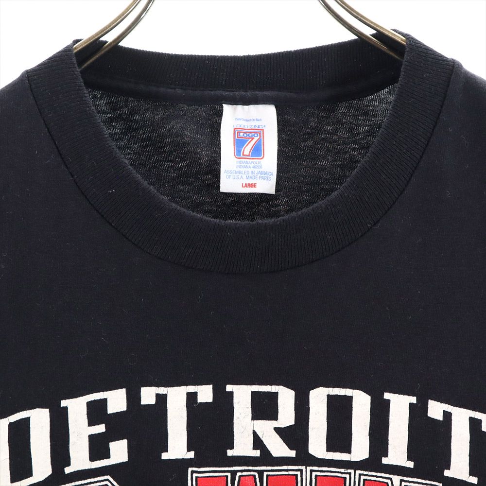 LOGO7 ロゴセブン 90s USA製 オールド 半袖 Tシャツ L ブラック デトロイトレッドウィングス メンズ