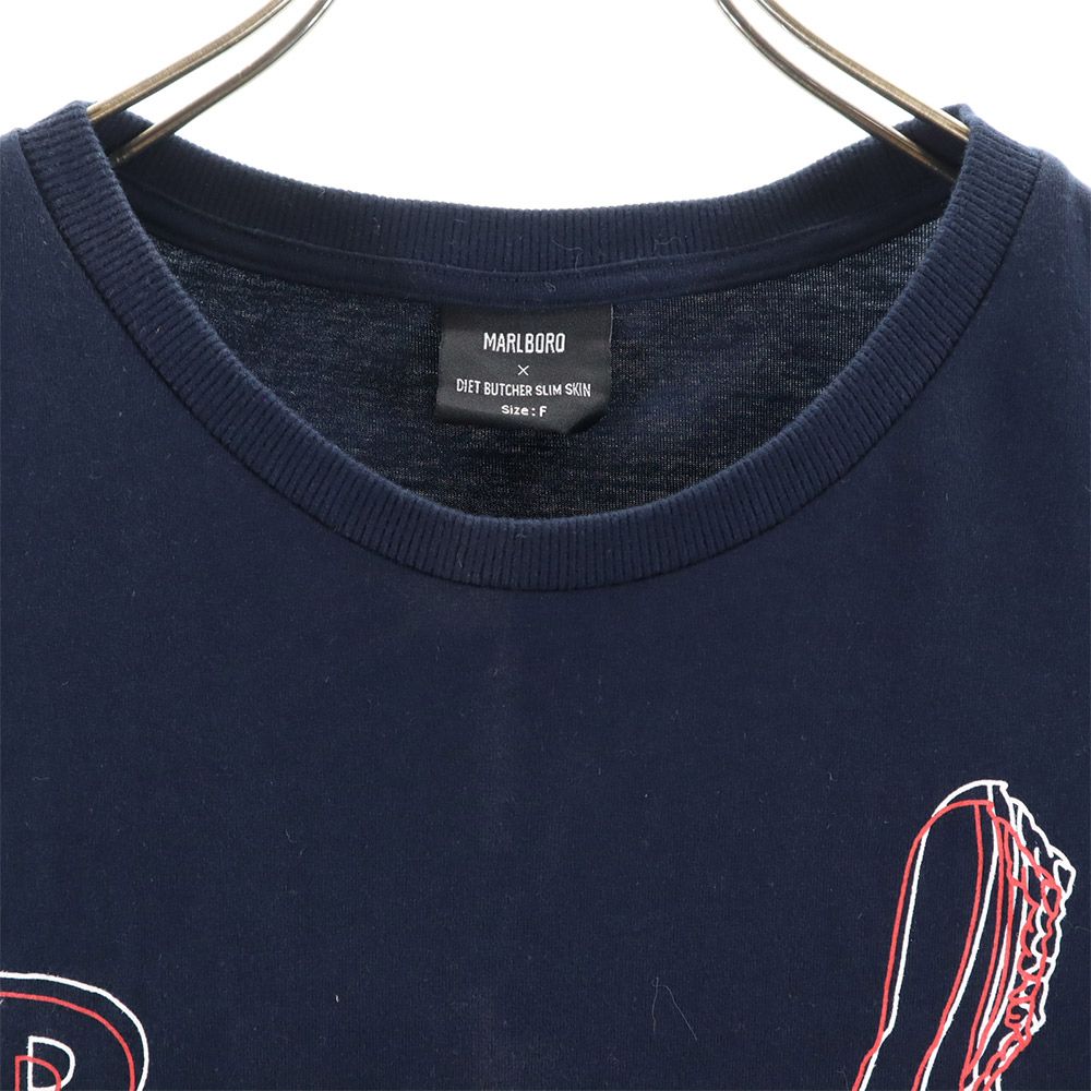 MARLBORO×DIET BUTCHES SLIM SKIN マルボロダイエットブッチャースリムスキン 半袖 Tシャツ F ネイビー系 メンズ