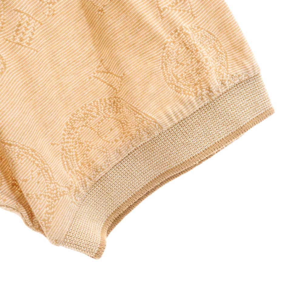 ダックス 日本製 総柄 半袖 ポロシャツ M ベージュ DAKS メンズ