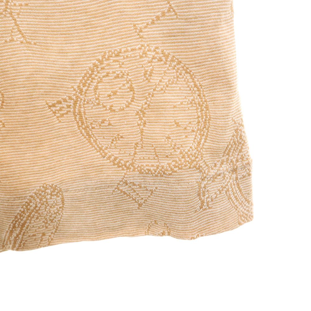 ダックス 日本製 総柄 半袖 ポロシャツ M ベージュ DAKS メンズ