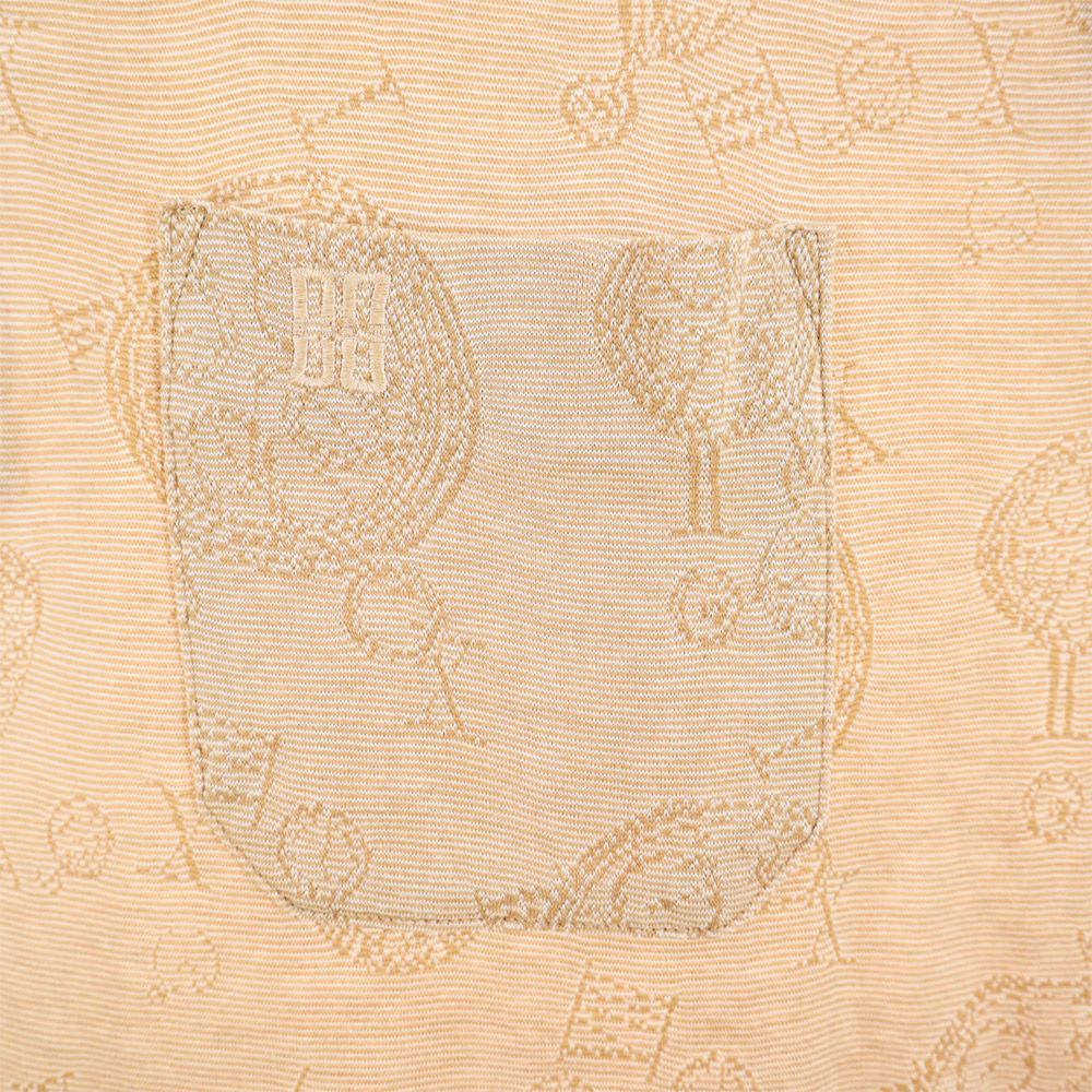 ダックス 日本製 総柄 半袖 ポロシャツ M ベージュ DAKS メンズ