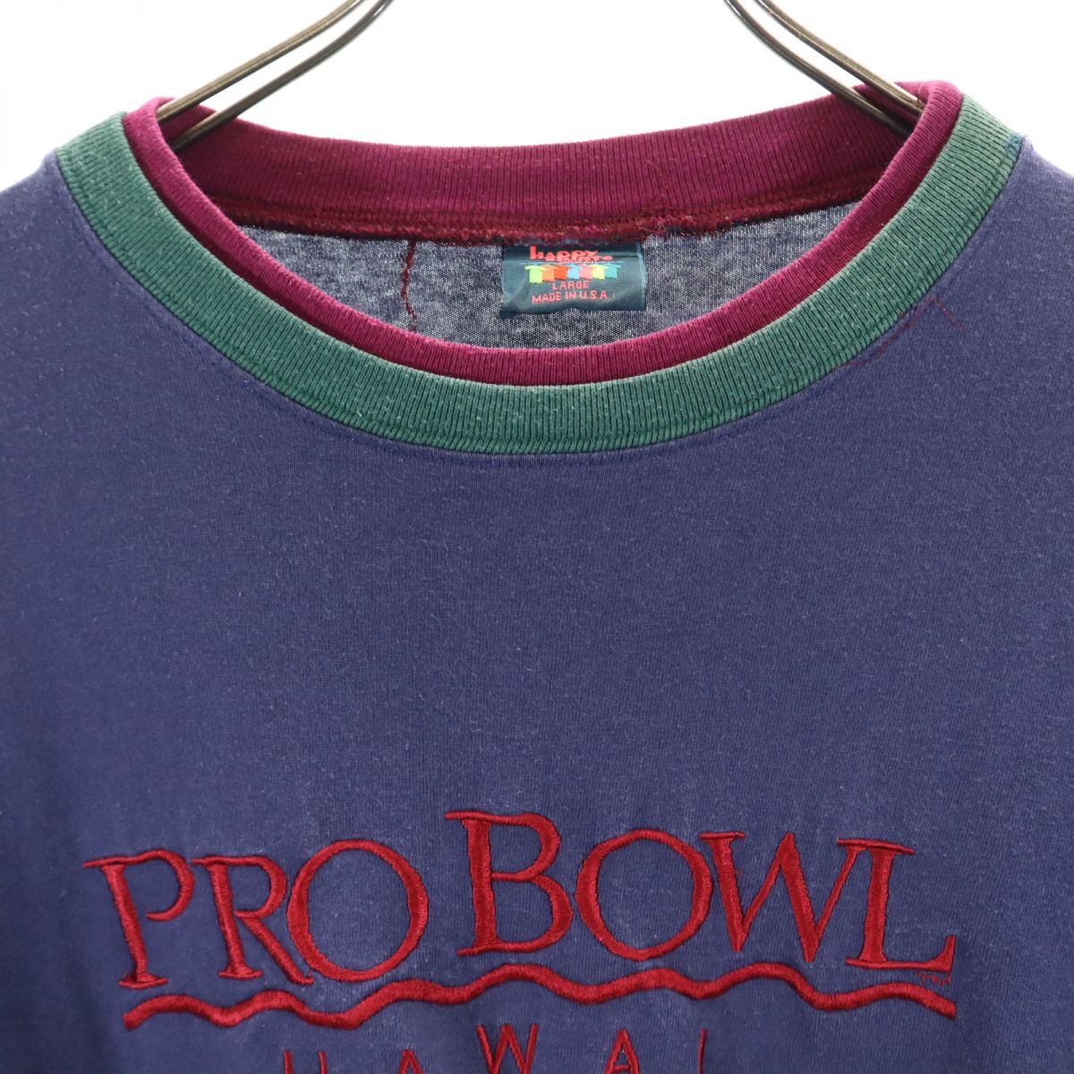 HAPPY SHIRTS 90s USA製 オールド 半袖 Tシャツ L ネイビー系 メンズ