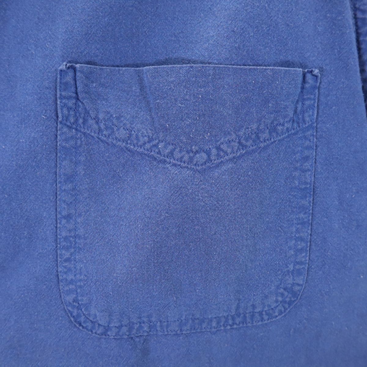 エルエルビーン 80s アウトドア ヴィンテージ カナダ製 半袖 ボタンダウンシャツ S ブルー L.L.Bean メンズ