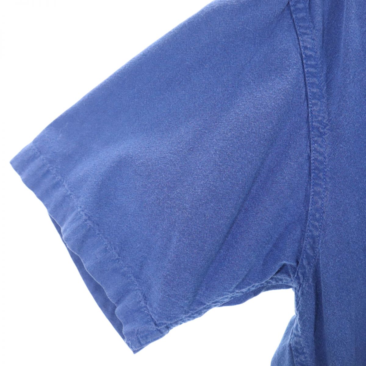 エルエルビーン 80s アウトドア ヴィンテージ カナダ製 半袖 ボタンダウンシャツ S ブルー L.L.Bean メンズ