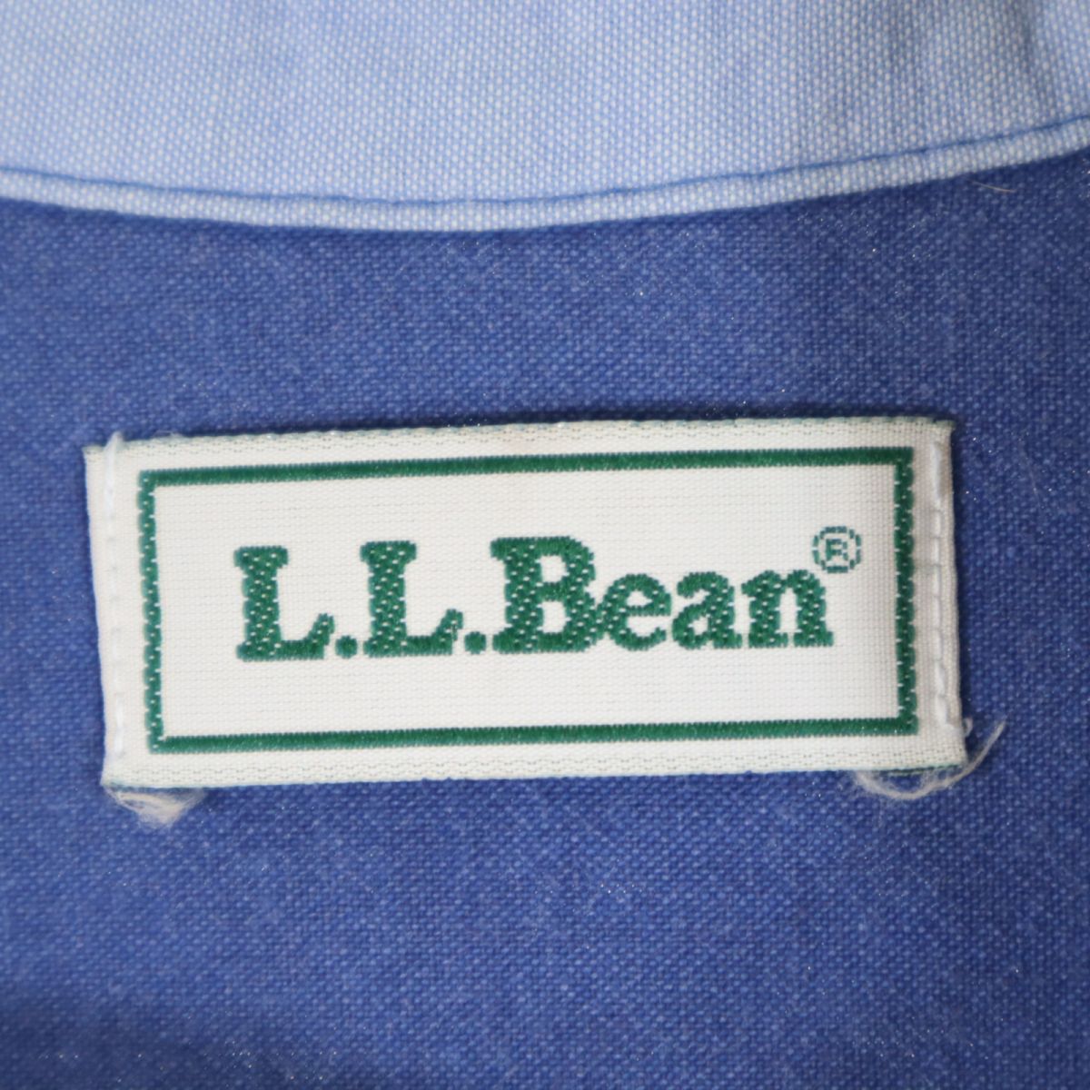 エルエルビーン 80s アウトドア ヴィンテージ カナダ製 半袖 ボタンダウンシャツ S ブルー L.L.Bean メンズ