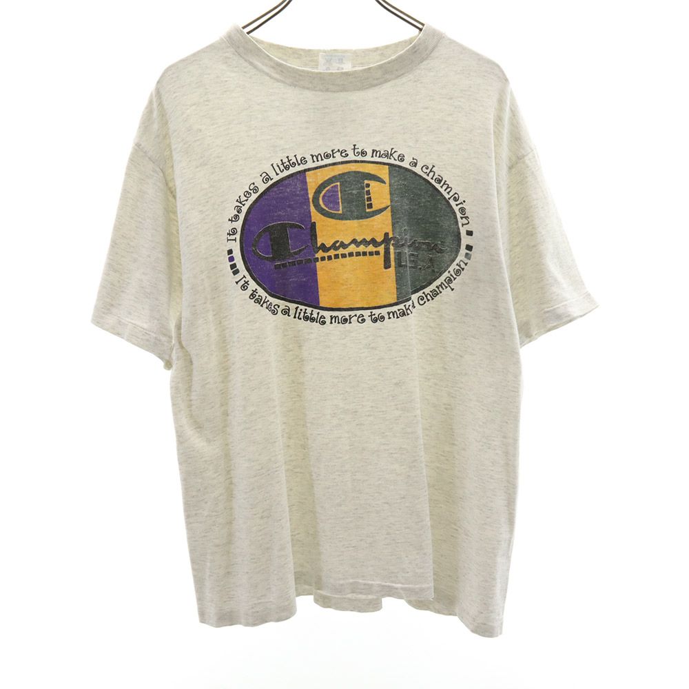 Champion チャンピオン 90s USA製 オールド 半袖 Tシャツ L ホワイト系 メンズ