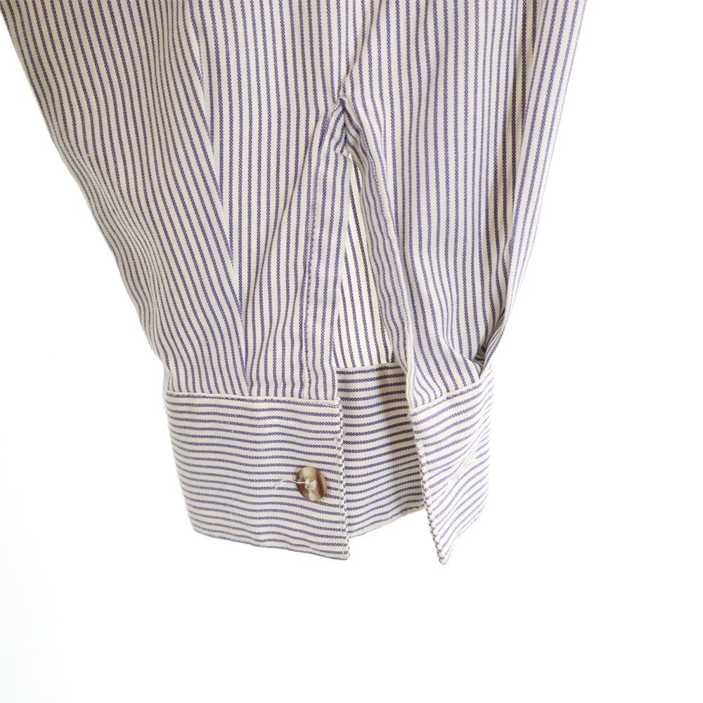 L.L.Bean エルエルビーン アウドドア ストライプ 長袖 シャツ 6 ネイビー×ホワイト レディース