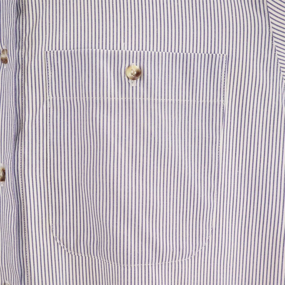 L.L.Bean エルエルビーン アウドドア ストライプ 長袖 シャツ 6 ネイビー×ホワイト レディース