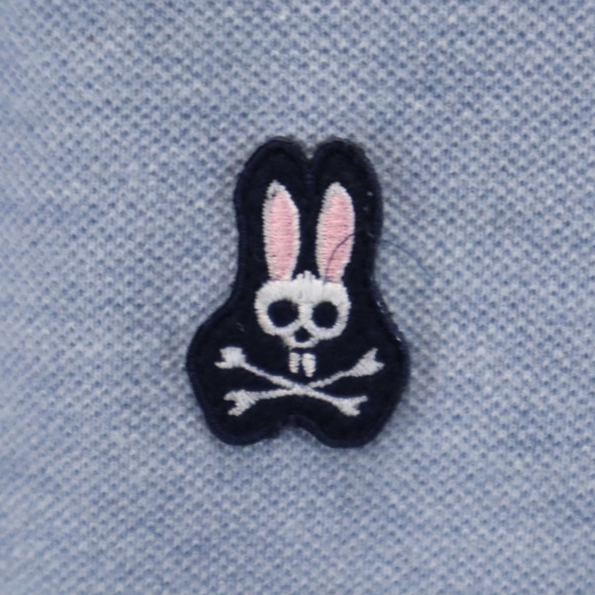 Psycho Bunny サイコバニー 日本製 ゴルフ 半袖 ポロシャツ L ブルー系 鹿の子 メンズ