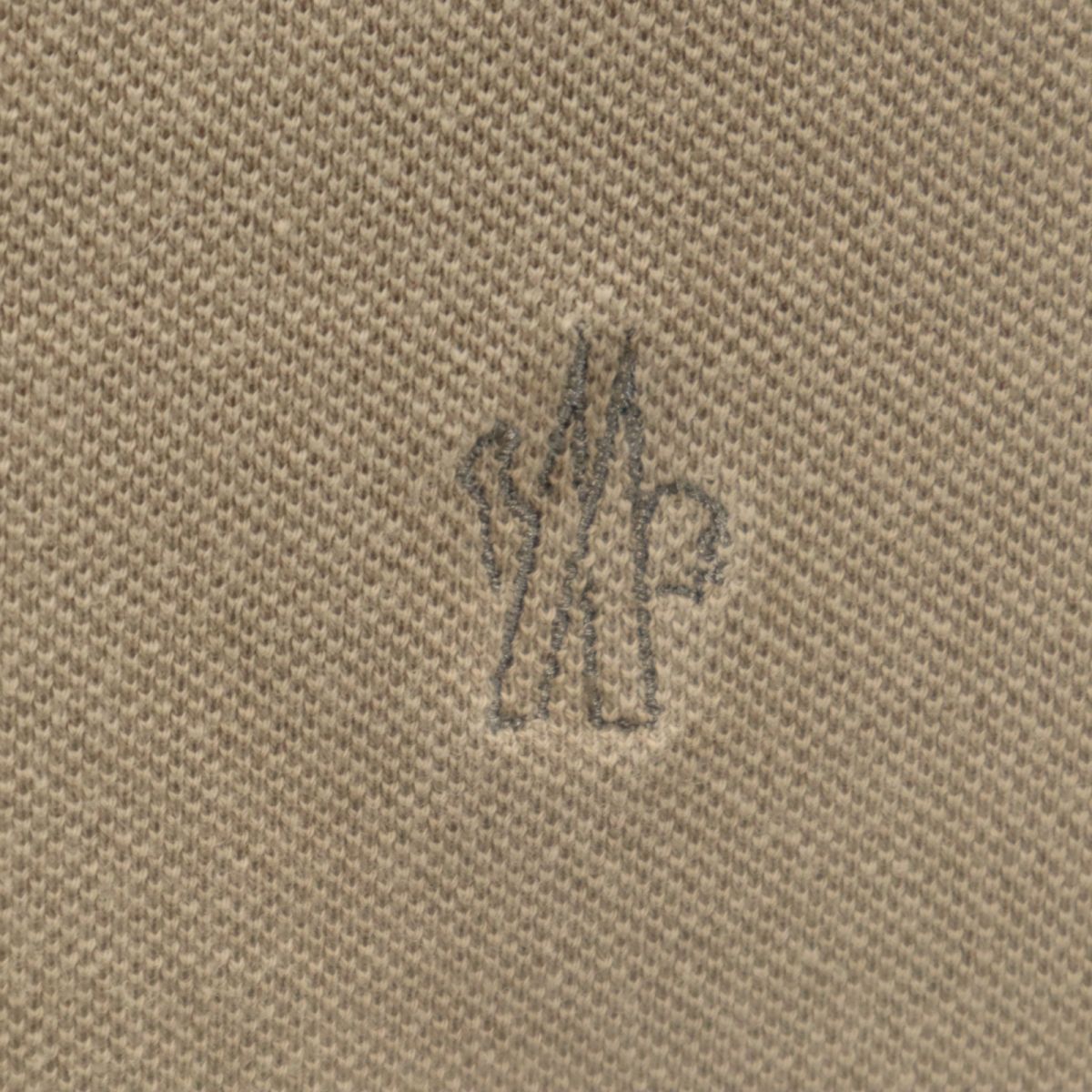 MONCLER モンクレール 半袖 スキッパー ポロシャツ XS ベージュ系 鹿の子 レディース