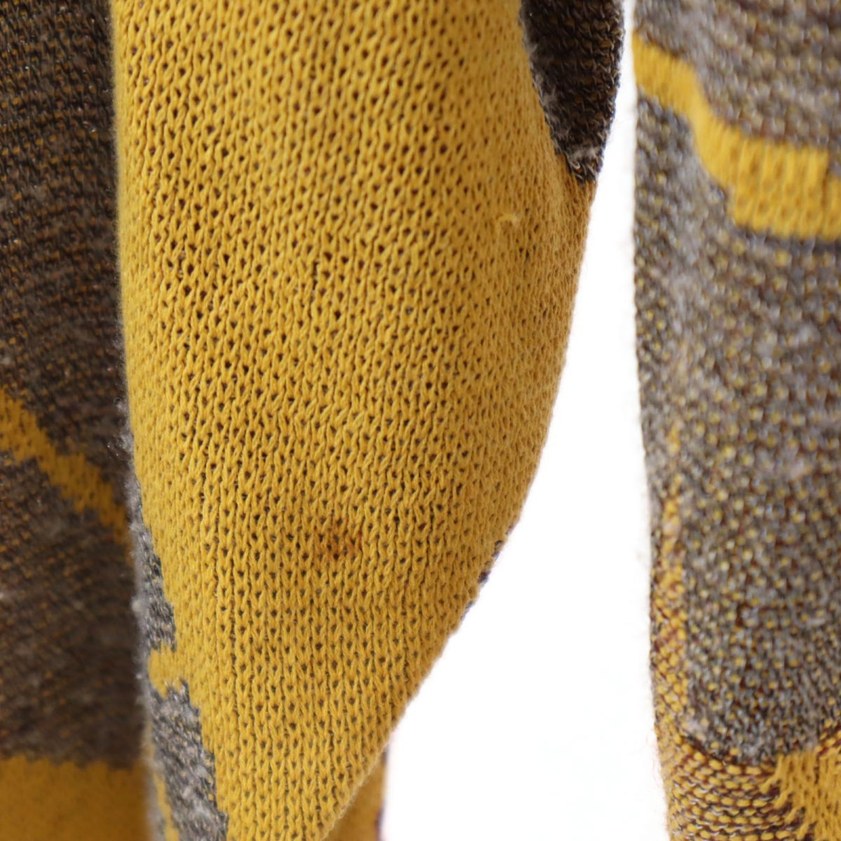 santa fe サンタフェ 総柄 長袖 Vネック セーター Feb-38 ブラウン系 ニット メンズ